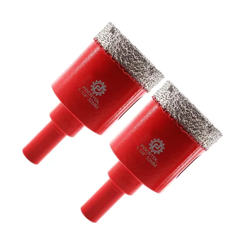 Miniatura 15 de FOCSTOL Broca de núcleo de diamante, 2 piezas de sierra de diamante de 1-1/2 pulgadas (1.496 in) con vástago triangular para azulejos de porcelana