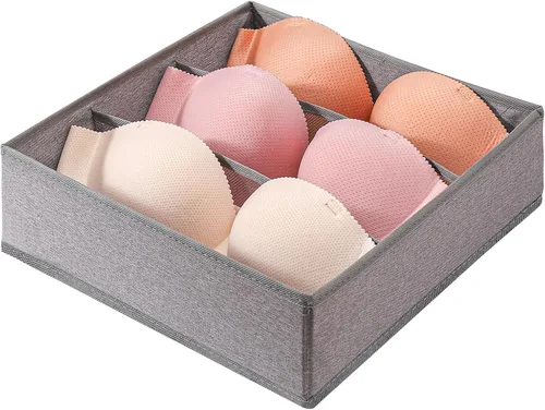 Miniatura 9 de Organizador de Ropa para Cajón Debajo del Gabinete 5 Celdas Cubos de Almacenamiento Plegables Organizador de Cajón de Ropa Interior Divisores Cajas