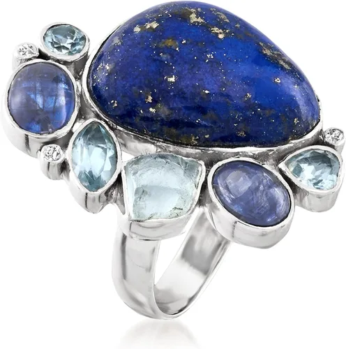 Miniatura 3 de Ross-Simons Lapis and 3.00 ct. t.w. Kyanite Ring With 1.96 ct. t.w. Sky Blue Topaz in Sterling Silver