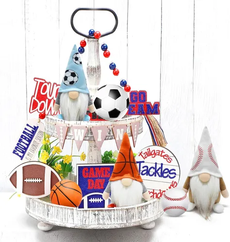 Miniatura 4 de Pequeños gnomos de béisbol, adornos de peluche, lindos gnomos suecos Tomte Nisse enano, muñeca de gnomo enano para fanáticos de los juegos Gnomo