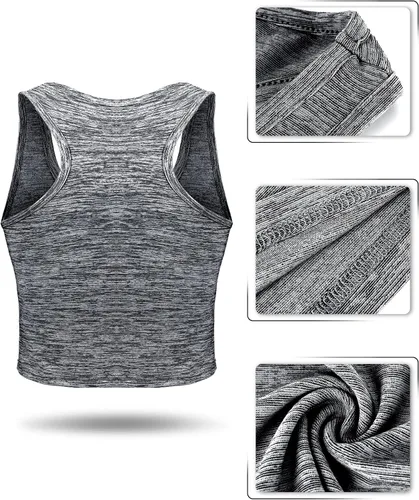 Miniatura 4 de Boao 4 camisetas básicas sin mangas de espalda cruzada para mujer