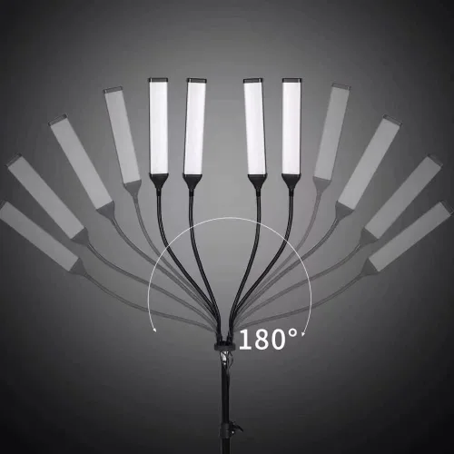Miniatura 5 de Kit de luz LED de cuatro brazos, 2800k-6500k 30W, iluminación continua para transmisión en vivo, tatuaje de cejas, maquillaje, belleza de uñas