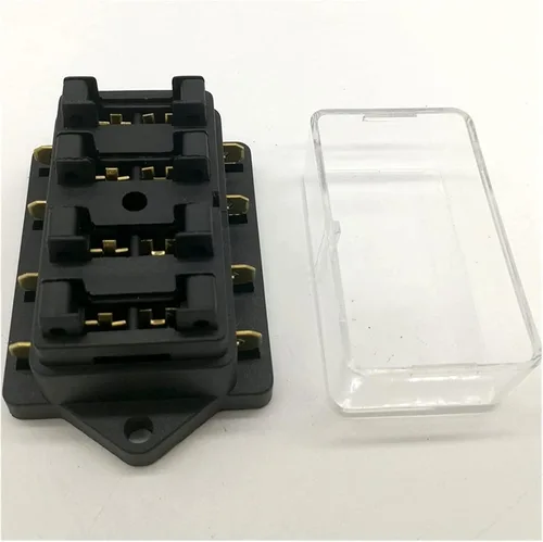 Miniatura 6 de 12V/24V 4 vías 5 vías auto hoja caja de fusibles titular circuito estándar ATO + fusible de hoja libre (color : soporte de fusible ATO 4 vías)