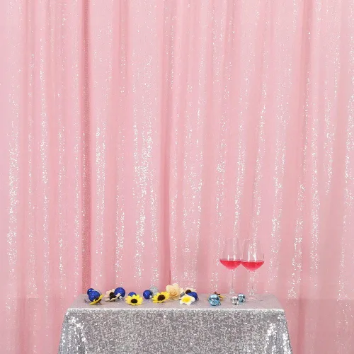 Miniatura 44 de PartyDelight - Cortina de lentejuelas para bodas, fiestas y eventos especiales Oro rosado