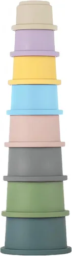 Miniatura 8 de ZYFLSQ Vasos apilables para bebé, tazas de anidación, 8 piezas con patrón para niños y bebés de 6 meses en adelante, juguetes de baño Montessori