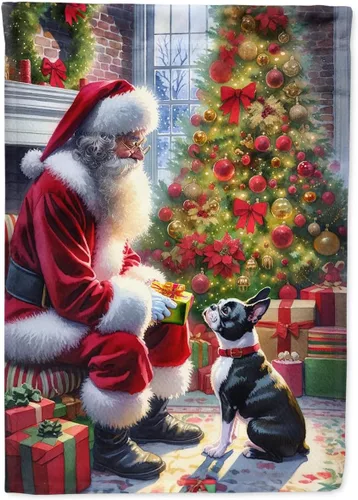 Miniatura 74 de Caroline's Treasures DAC4159CHF - Bandera de casa de Husky siberiano y Papá Noel para porche, grande, para colgar en la pared, poliéster