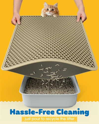 Miniatura 4 de Tapete sanitario para gatos, tapete pequeño que atrapa la orina, fácil de limpiar, caja sanitaria impermeable, a prueba de orina y antideslizante