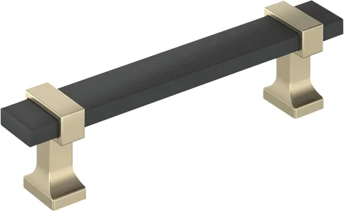 Miniatura 15 de Amerock Overton - Tirador para gabinete de 96 mm de centro a centro en acabado negro mate cepillado/bronce champán, BP36681BMBCZ