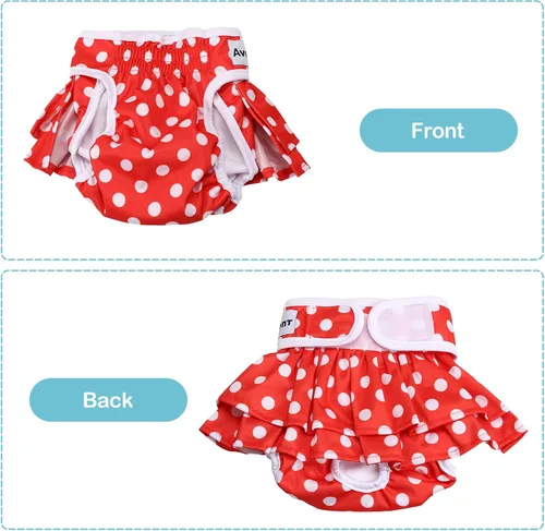 Miniatura 7 de Avont Paquete de 3 Pañales Lavables para Perras Hembras, Cubiertas de Pañales Reutilizables para el Período de Perritas en Ciclo de Celo
