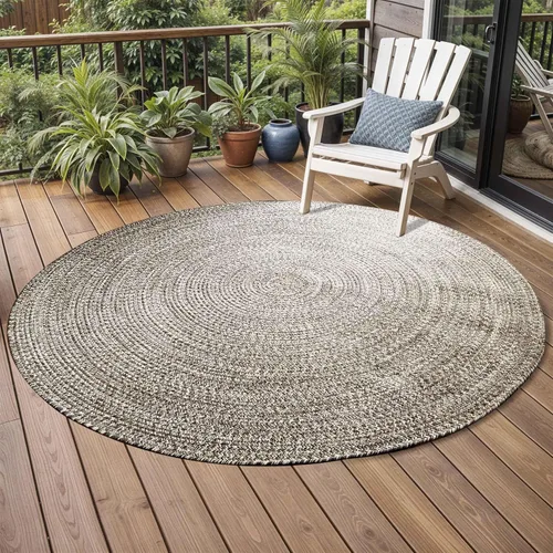 Miniatura 60 de BNM - Alfombra ovalada bohemia para interiores y exteriores con patrón trenzado sólido, perfecta para patio trasero, patio, oficina, sala de estar