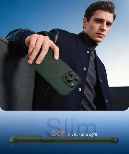 Miniatura 338 de FNTCASE Funda para iPhone 17 Pro: Fundas delgadas translúcidas de color azul claro compatibles con MagSafe, protección completa de la cámara