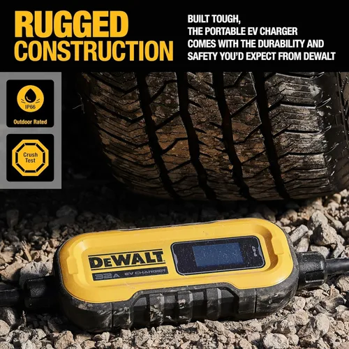Miniatura 7 de DEWALT Cargador portátil de nivel 2 de 120-240 V para vehículo eléctrico (EV) de hasta 32 amperios, certificado CSA para interiores/exteriores