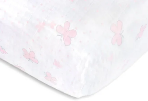 Miniatura 20 de SwaddleDesigns Sábana bajera ajustable de muselina de algodón más suave para bebé niño y niña, azul pastel Ahoy!