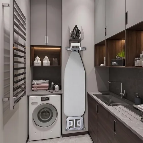 Miniatura 7 de Soporte de pared para tabla de planchar para cuarto de lavado, color blanco