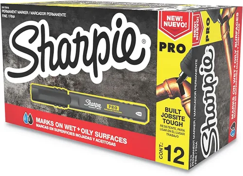 Miniatura 7 de Sharpie Marcador Permanente Pro, Mediano, Punta de Cincel, Negro, 12 Unidades (2018326)