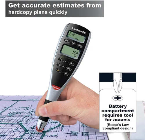 Miniatura 3 de Calculated Industries Scale Master Pro Medidor Digital de Planos de 7.3 Pulgadas (6025) 72 básculas imperiales y métricas integradas de EE. UU., 6