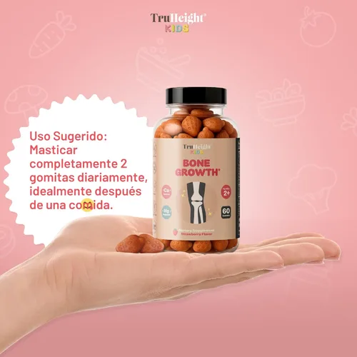 Miniatura 5 de TruHeight Gomitas para el Crecimiento Óseo de Niños (Fresa, Edades 2+) Nutrición Alta para el Crecimiento Natural en Niños y Pequeñitos - Vitamina