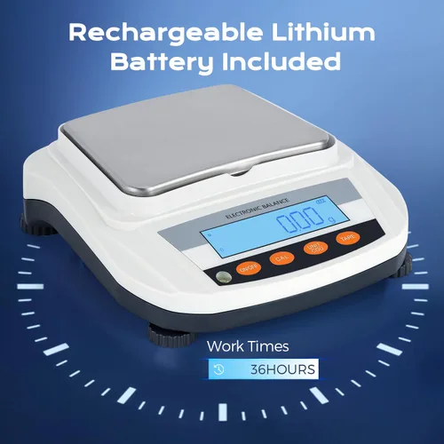 Miniatura 4 de Bonvoisin Balanza electrónica recargable de la balanza 3000gX0.0.04 oz del laboratorio Balanza analítica de la precisión Balanza de laboratorio