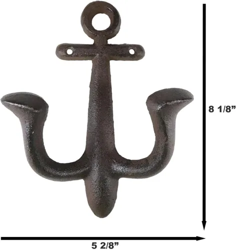 Miniatura 2 de Ebros Gift Anclaje de hierro fundido de 8.25 pulgadas de alto, clásico, rústico, vintage, marítimo, marinero, náutico, océano, barco, anclaje, 2