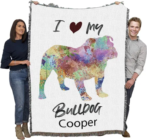 Miniatura 10 de Pure Country Weavers Manta con texto en inglés "I Said I was Sorry Bulldog por Bob Christie", regalo para los amantes de los perros, manta de tapiz