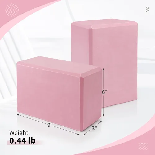 Miniatura 2 de Yoga Blocks 2 Pack, 9"x6"x3" High-Density EVA Foam Yoga Block, Non-Slip Yoga Blocks for Yoga, Pilates Meditation, Stretching and Toning, Supportive