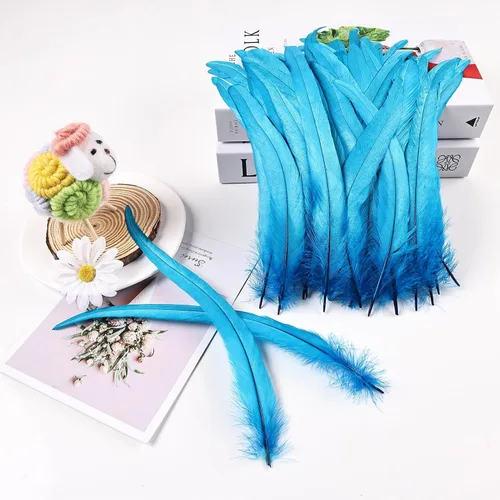 Miniatura 4 de iHUFeather Plumas de cola de gallo naturales, 50 plumas de cola de gallo de 10 a 12 pulgadas de largo, a granel para manualidades, disfraces