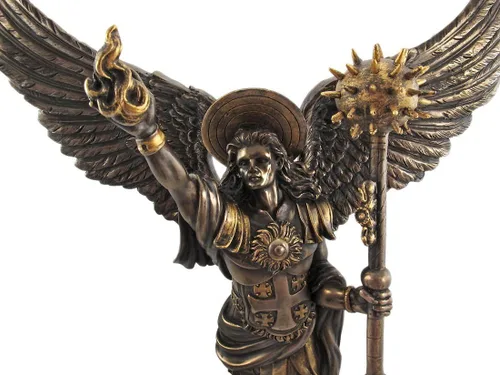 Miniatura 3 de Pacific Giftware PTC - Figura de estatua religiosa de resina de Arcángel Uriel con lanza de 12.75 pulgadas