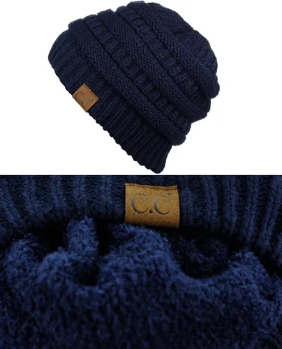 Miniatura 93 de C.C Trendy Warm Chunky Soft Stretch Cable Knit Beanie