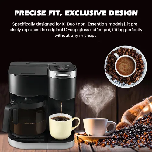 Miniatura 6 de 12 tazas de repuesto para cafetera de vidrio Keuri-g K-Du o (no modelo Essential), jarra de repuesto para cafetera de 12 tazas, cómodo mango