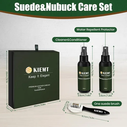 Miniatura 7 de KIEMT - Kit de cuidado de gamuza y nobuck premium, limpiador y acondicionador de cuero, spray protector de gamuza, cuero de doble cara, limpiador