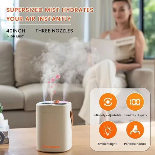 Miniatura 2 de Humidificador de 2L para dormitorio, humidificadores portátiles de niebla fría, ultra silencioso, 20 dB, humidificador de aire de llenado superior