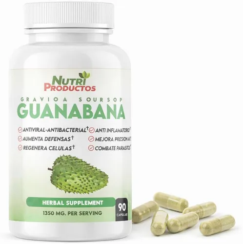 Miniatura 2 de Nutrisalud Products Cápsulas de Guanabana Extra potente 1350mg por porción. Set de 2 frascos con 90 Cap c/u. Aumenta Defensas, Anti Inflamatorio