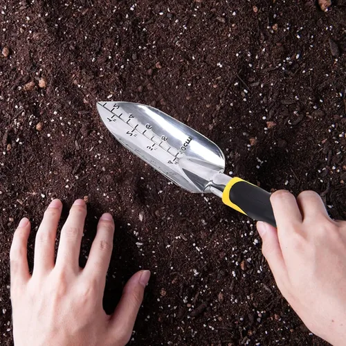 Miniatura 5 de Paleta de jardín con mango ergonómico antideslizante de goma suave para plantar, trasplantar, deshierbar, mover y alisar el suelo, regalo