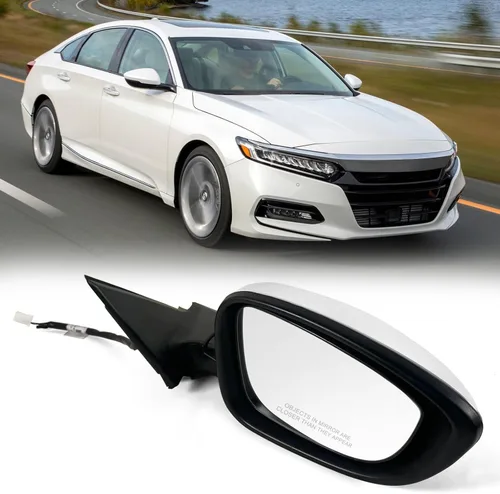 Miniatura 6 de Espejo de puerta lateral izquierdo para Honda Accord LX, Sport 2018-2022 丨 Eléctrico 丨 Sin calefacción, sin señal de giro, compatible con pintura