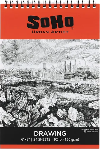 Miniatura 12 de SoHo Urban Artist Bloc de dibujo de tapa blanda, 18 x 24 pulgadas, 92 libras (5.29 oz/m²), cuaderno de bocetos de medios mixtos, 24 hojas de doble