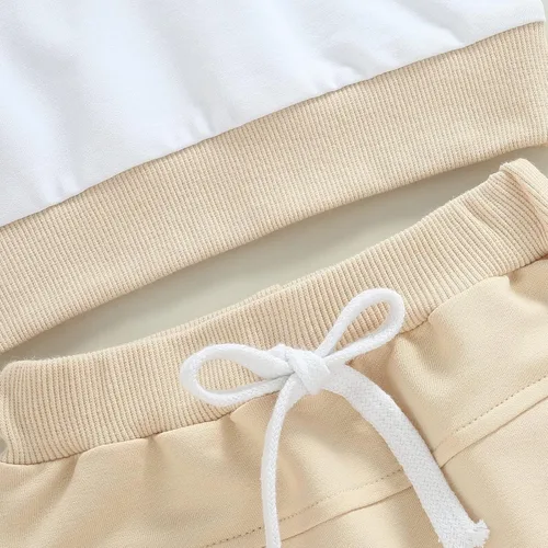 Miniatura 6 de Conjunto de ropa para niños pequeños, sudadera de retazos, manga larga, pantalones sólidos, para otoño e invierno