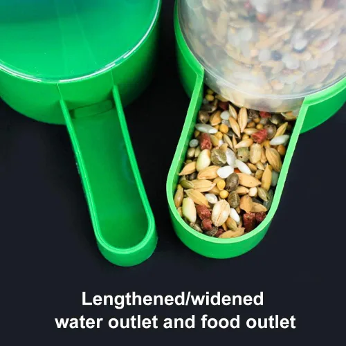 Miniatura 5 de Comedero para pájaros, dispensador de agua para pájaros, 2 unidades, alimentador automático de agua para pájaros con 1 alimentador de alimentos