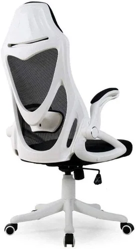 Miniatura 6 de Silla ergonómica de escritorio de oficina con reposabrazos ajustable, soporte lumbar, reposacabezas y malla transpirable respetuosa con la piel (D)