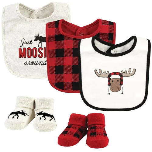 Miniatura 36 de Hudson Baby Conjunto de babero y calcetines unisex de algodón para bebé, Tamaño único Chica Calabaza