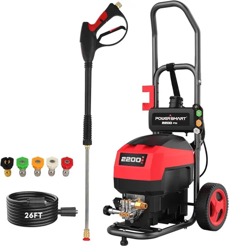 PowerSmart Hidrolavadora eléctrica, lavadora de alta presión de 1.8 GPM, 4000 PSI de potencia máxima, con cable de alimentación de 35 pies y
