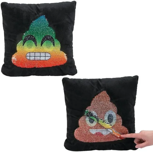 Miniatura 2 de Fun Express Almohada de Emoji de 14" con lentejuelas de arcoíris
