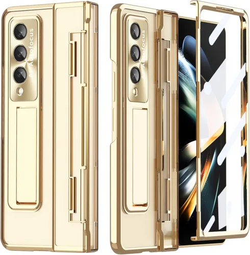 Miniatura 8 de Miimall Funda compatible con Samsung Galaxy Z Fold 5 con protección mejorada de bisagra, película de lente de cámara, protector de pantalla frontal