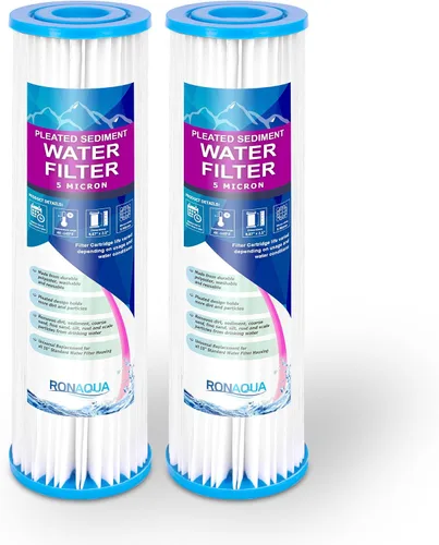 Miniatura 9 de Cartucho de filtro de agua plisado para sedimentos de 9.87 x 2.5 pulgadas, superficie amplificada, elimina arena, suciedad, óxido, vida útil