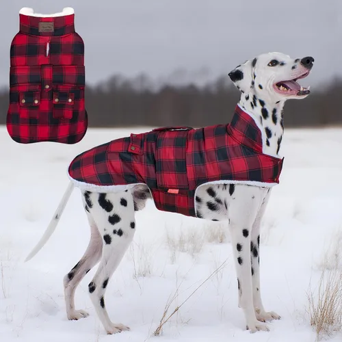 Miniatura 18 de KYEESE Abrigo para Perros Cálido Abrigo de Invierno Acolchado para Mascotas con Agujero para la Correa Chaqueta Suave para Perros con Bolsillo