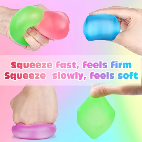 Miniatura 5 de Paquete de 4 Cubos Antiestrés, Pelotas Antiestrés con Forma de Cubo de Hielo de Elevación Lenta para Adultos y Niños, Juguete Sensorial Fidget