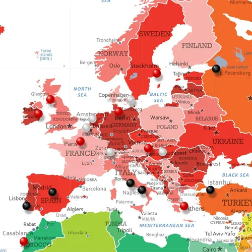 Miniatura 5 de Póster personalizado en lienzo enrollado con mapa del mundo, arte de pared grande de 24 x 36 pulgadas, póster de mapa del mundo colorido, decoración
