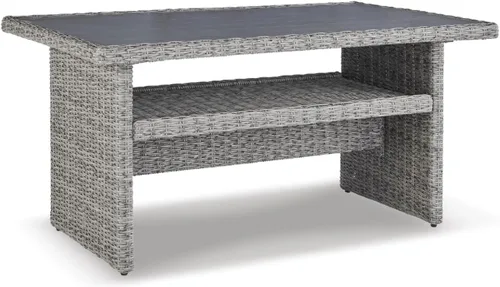 Miniatura 14 de Signature Design by Ashley Naples Beach - Banco casual para exteriores con cojín, tela resistente a la intemperie, gris claro y azul