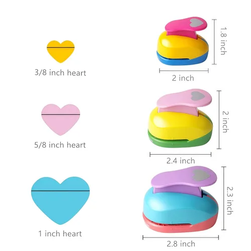 Miniatura 3 de Perforadora de corazón de 3/8 pulgadas + 5/8 pulgadas + 1 pulgada con palanca artesanal hecha a mano para el día de San Valentín para manualidades