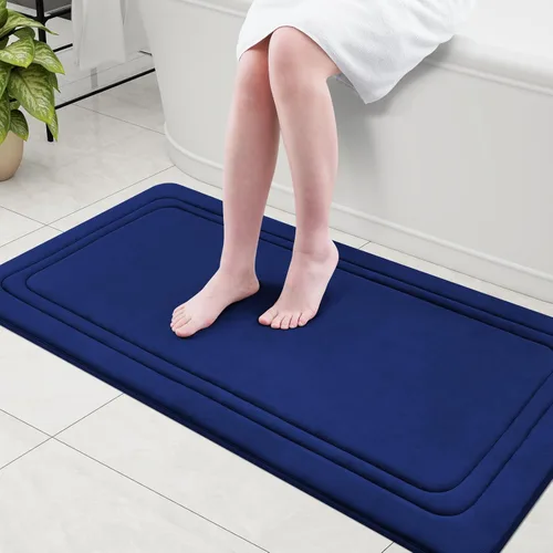 Miniatura 44 de Grandaily Alfombra de baño de espuma viscoelástica de 24 x 16 pulgadas, ultrasuave, antideslizante y absorbente, lavable a máquina, cómoda alfombra