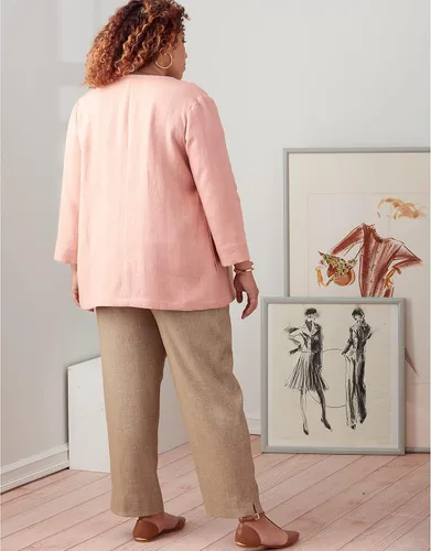 Miniatura 5 de Simplicity Paquete de chaqueta para mujer, parte superior de punto y pantalones sin cordones, patrón de costura código 9269, tallas 26W-32W, blanco